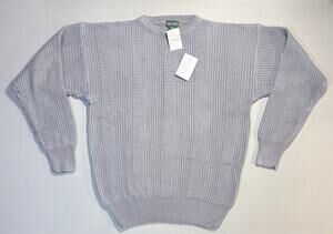 Vintage 80's 90's Neil Martin Grey Cable Knit Grandpacore Sweater Men's Size XL